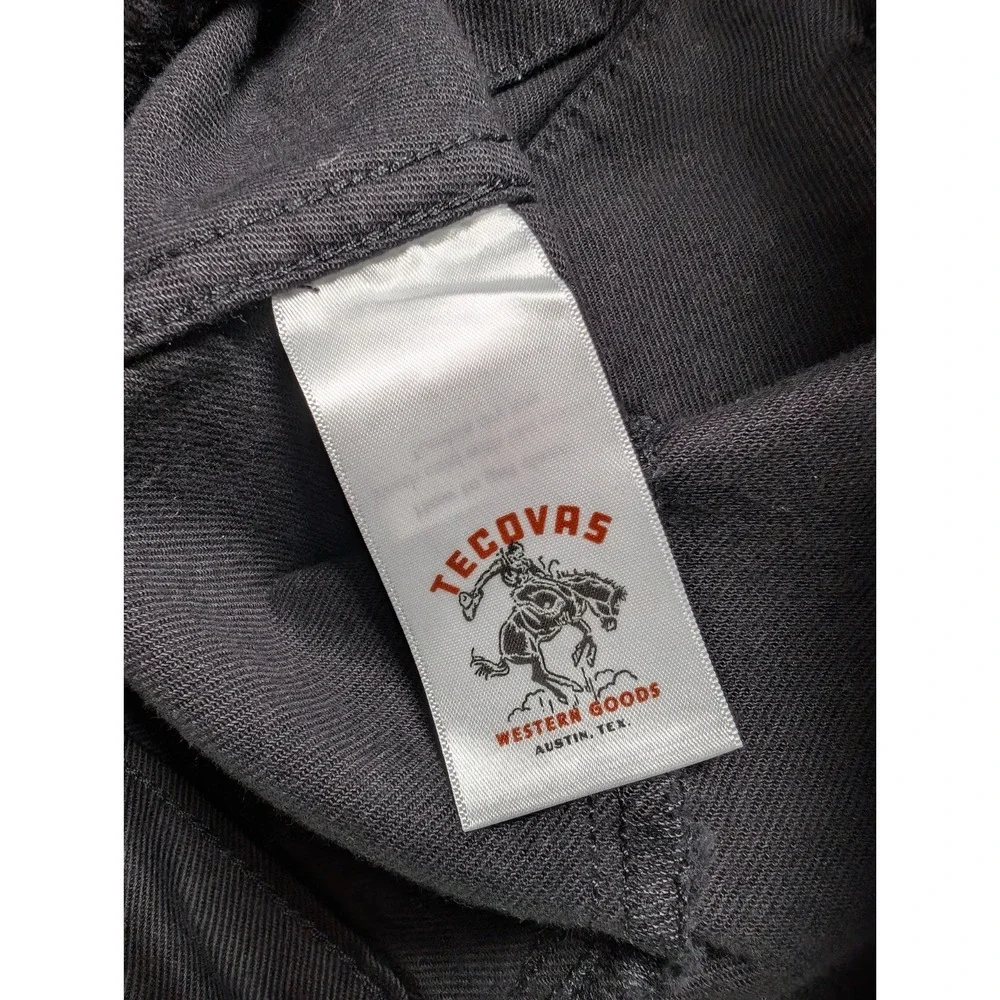 Tecovas Denim Trucker Jacket Mens Small Black Detachable‎ Sherpa Collar Western
